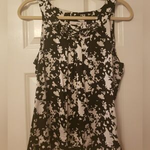Halogen Floral Silk Blend Sleeveless Blouse Size Small
